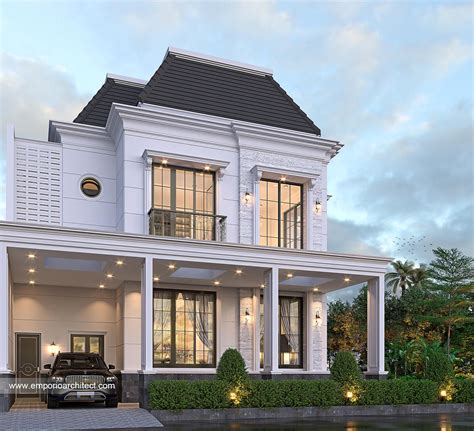 Desain Tampak Samping Rumah Klasik Modern 2 5 Lantai Bapak M Di Jakarta