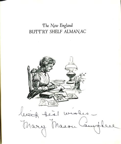 The New England Buttry Shelf Almanac Mary Mason Campbell 1st