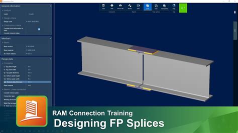 Designing Flange Plate Fp Splice Connections In Ram Connection Youtube