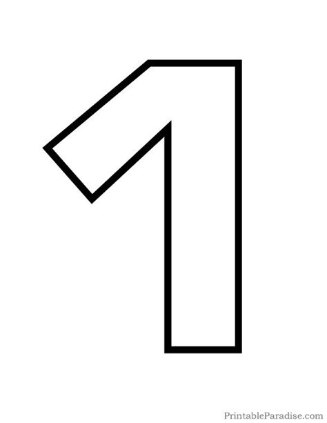 printable bubble number 1 outline coloring pages