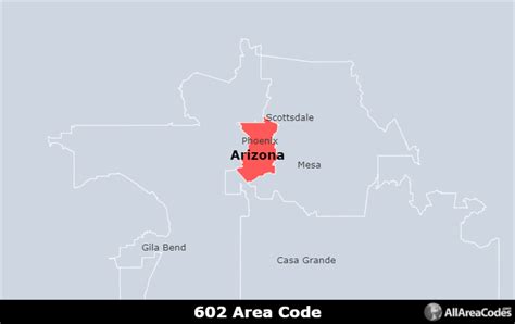 602 Area Code Map