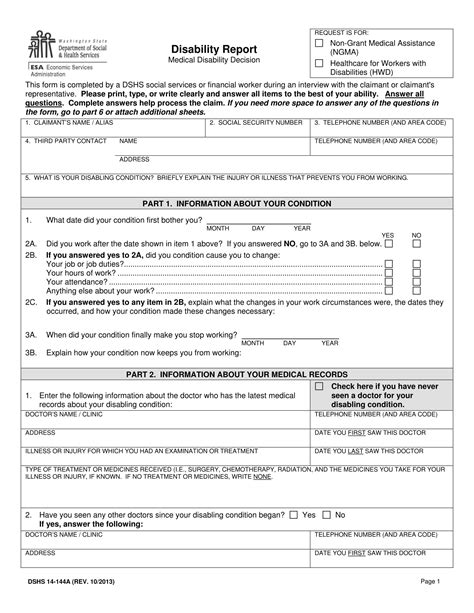 Free 14 Disability Report Forms In Pdf