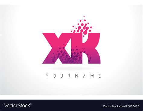 Xk X K Letter Logo With Pink Purple Color Vector Image