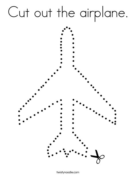 Free stock footage and motion graphics. Cut out the airplane Coloring Page - Twisty Noodle