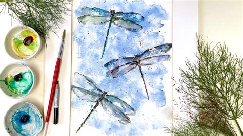 How To Paint Imaginative Dragonflies Loose Watercolor Tutorial