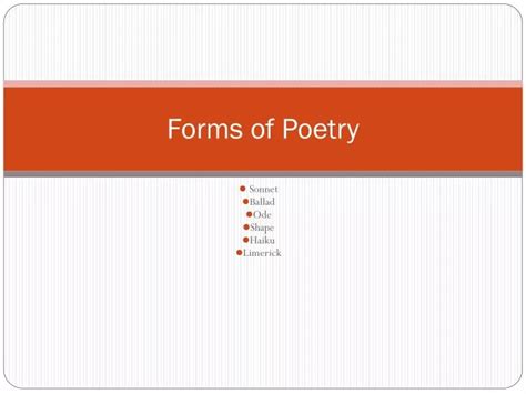 Ppt Forms Of Poetry Powerpoint Presentation Free Download Id6530832