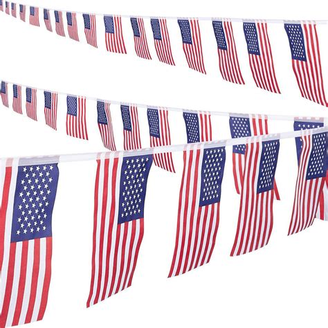 Amazon Com Qinsong String Of American Flags Outside The Fourth Of July