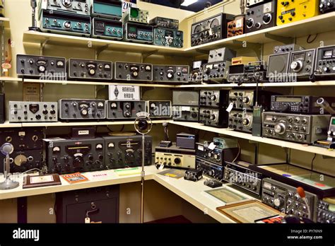 Display Of Ham Radio Equipment At Antique Wireless Museum In Bloomfield
