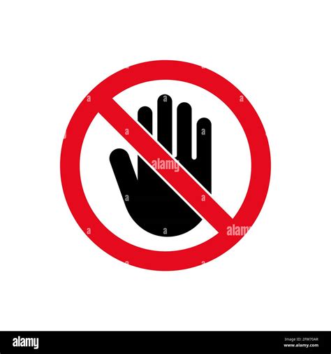Hand Forbidden Stop Icon Vector Warning Symbol Stop Entry Sign Concept