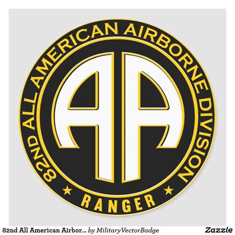 82nd All American Airborne Ranger Casual Patch Classic Round Sticker