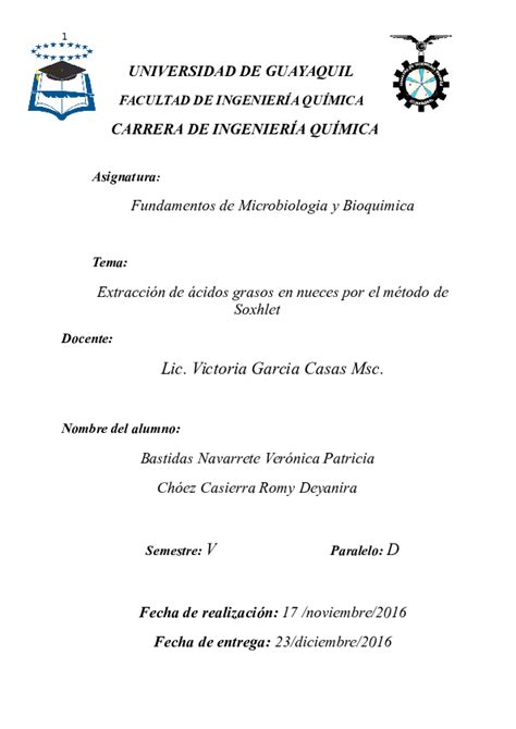 Doc Universidad De Guayaquil Facultad De IngenierÍa QuÍmica Carrera
