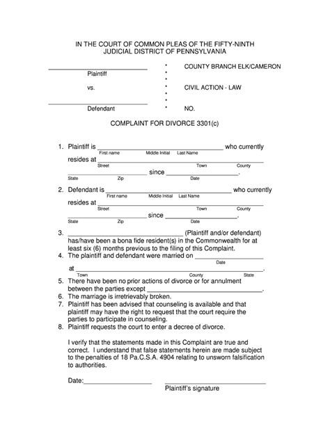 Divorce Papers Pa 2020 2021 Fill And Sign Printable Template Online