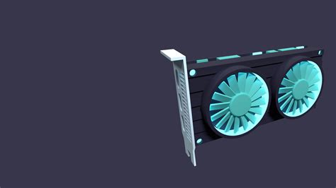 Dual Fan Graphics Card Animation Computer Component Icon 3d Render