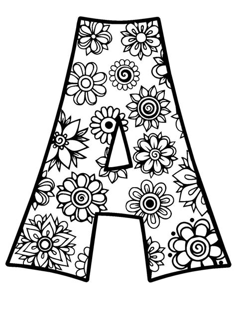 Floral Alphabet Coloring Pages Adult Coloring Pages Images And Photos