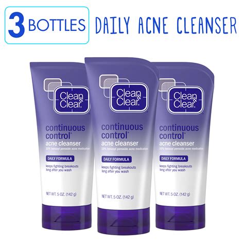Clean And Clear Continuous Control Benzoyl Peroxide Acne Face Wash 5 Oz