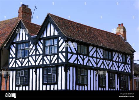 Half Timbered Tudor Buildings In Stratford Upon Avon England These