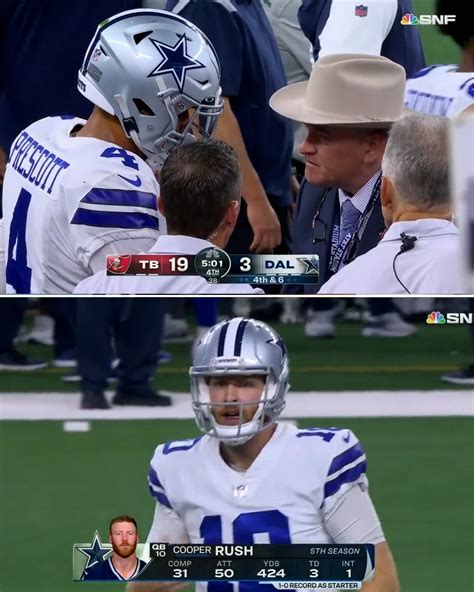 Sportscenter On Twitter Cooper Rush Came Into The Game At Qb For The