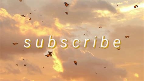 The Word Subscribe Is Surrounded By Butterflies Flying In The Sky At Sunset