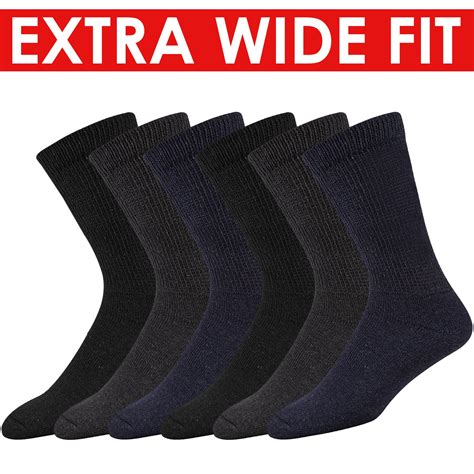 Mens Socks Extra Wide Fit Diabetic Loose Top Cotton Rich Sock 3 6 And 12