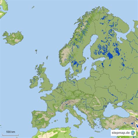 Stepmap Stumme Karte Europa Physisch Landkarte F R Europa