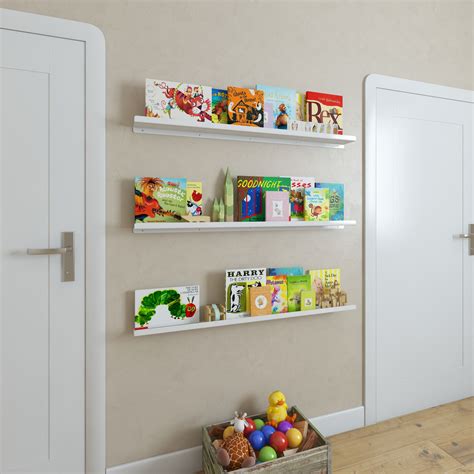 2 Set Shelf White Kids Room Bookshelf Display Nursery Books And Toy