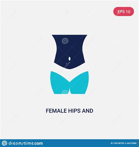 Two Color Female Hips And Waist Vector Icon From Human Body Parts