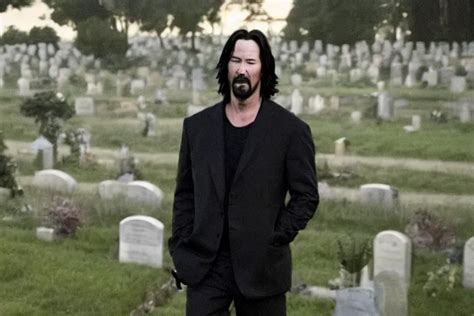 Film Still Of Keanu Reeves Crying In A Cemetery In A Stable Diffusion
