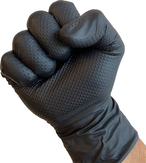 kingseal ultrablack 3d nitrile exam gloves medical grade 6 mil diamond texture