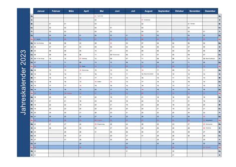 Jahreskalender 2023 Schweiz Excel And Pdf Muster Vorlagech