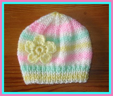 Mariannas Lazy Daisy Days Candystripe Knitted Baby Hats