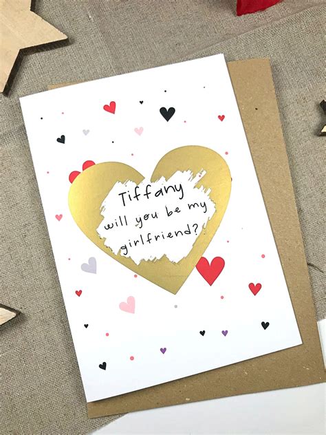 Will You Be My Girlfriend Card Proposal Card Be My Etsy Uk