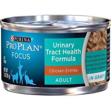 This canned cat food for urinary health from purina comes in a handy 3oz tin (75kcals). Purina Pro Plan Urinary Tract Health cat food reviews in ...