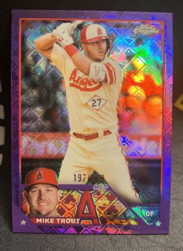 2023 Topps Chrome Logofractor Mike Trout Short Print Purple Refractor