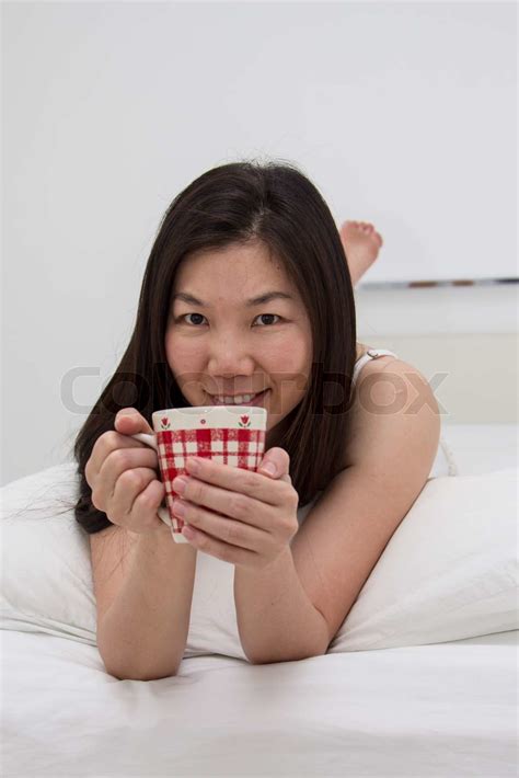 Woman In Bed Stock Image Colourbox