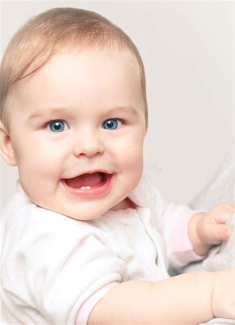 Happy Baby Girl Stock Image Image Of Eyed Month Clean 19756761