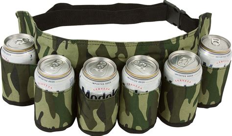 Redneck Six Pack Beer Holster Camouflage Holds Nylon Belt Soda Camo 6