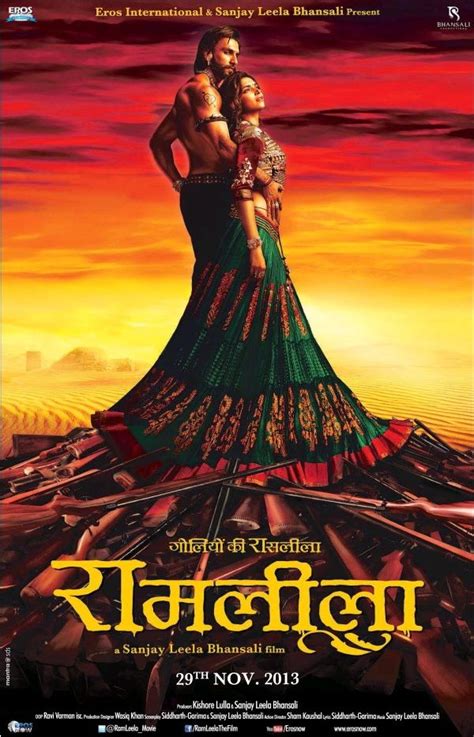 Ramleela First Look Poster Deepika Ranveer Ranveer Singh Deepika Padukone Romantic Drama Film