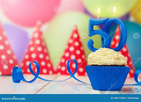 Birthday Celebration For Fiftieth Birthday Stock Image Image Of