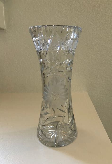 Vintage Cut Glass Crystal Vase Etsy