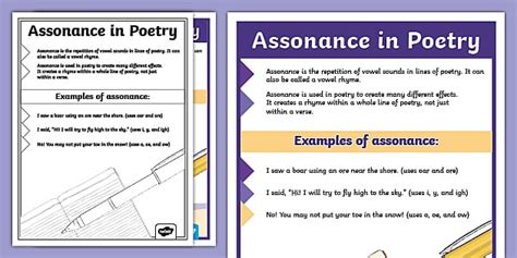 Using Assonance Examples In Poetry Poster Teacher Made