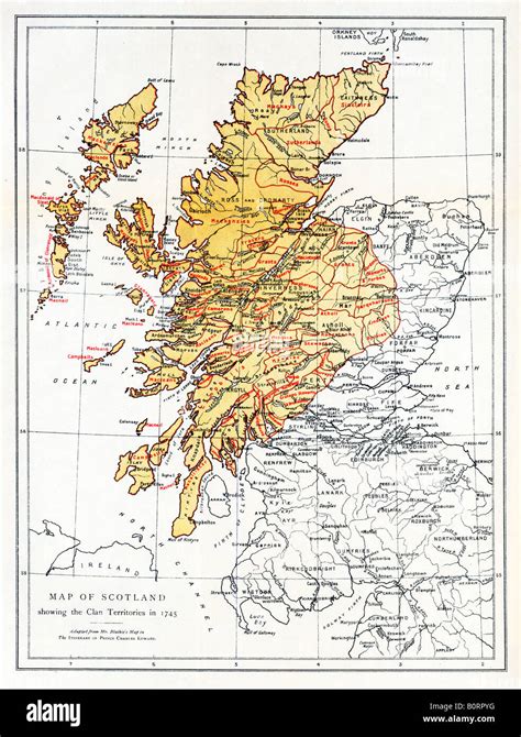 Scotland Clan Territories 1745 Map Of The Highland Clans At The