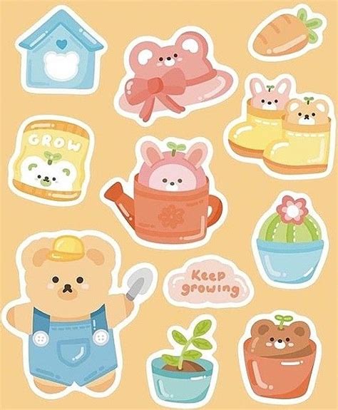 Korean Sticker Printable Korean Stickers Kawaii Stickers Cute Stickers