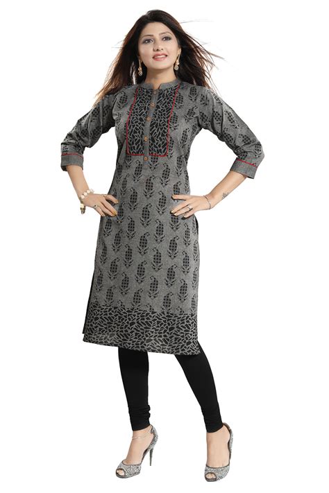 Gorgeous Gray Long Cotton Kurti For Everyday Wear