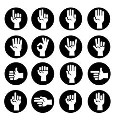 Numbers In Hand Sign Language Isolated On White Vector Image