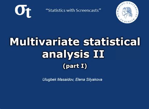 Multivariate Statistical Analysis Quantinar