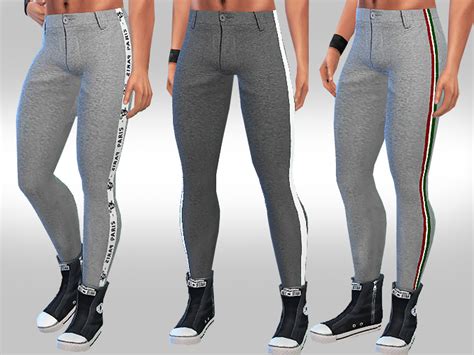 The Sims Resource Men Strip Line Slim Fit Trousers