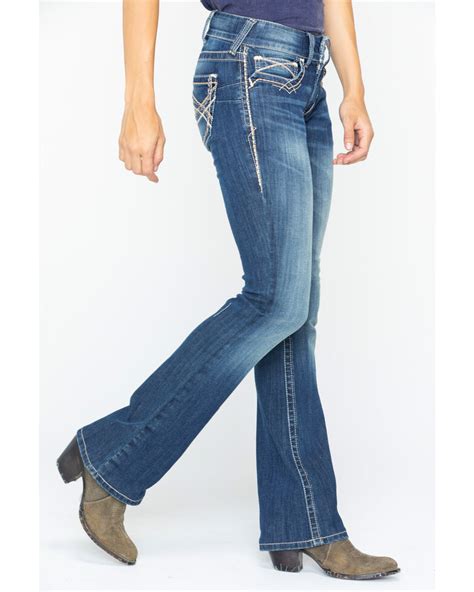 Ariat Womens Real Mid Rise Entwined Boot Cut Jeans Boot Barn