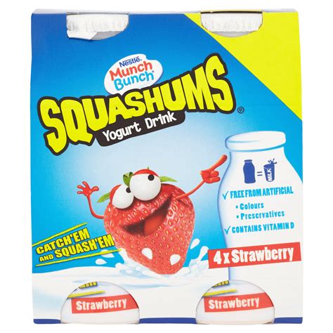 Nestlé Munch Bunch Squashums Yogurt Drink 4 X 90g 360g Yogurt