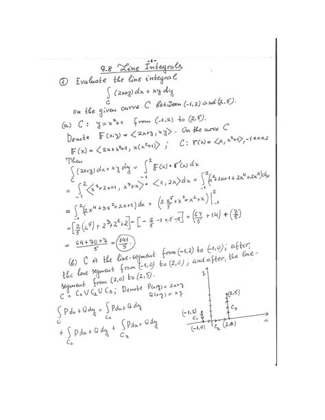 9 98 Line Integrals Problems Engr 233 Studocu