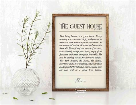The Guest House Poem By Rumi Rumi Quote Inspiring Poem Etsy